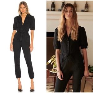 PAIGE Twill Utility Jumpsuit in Black
